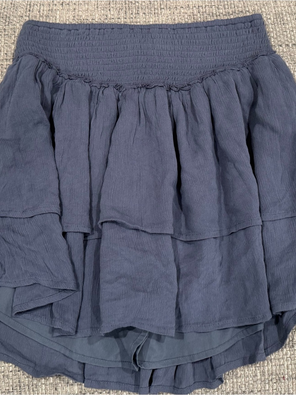 Hollister Slate Blue Tiered Smocked-Waist Skirt